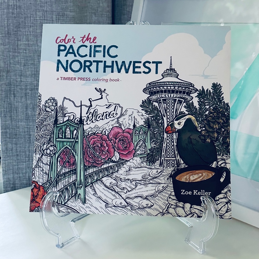 NEW Color The Pacific Northwest Adult Coloring Book Stress Relief